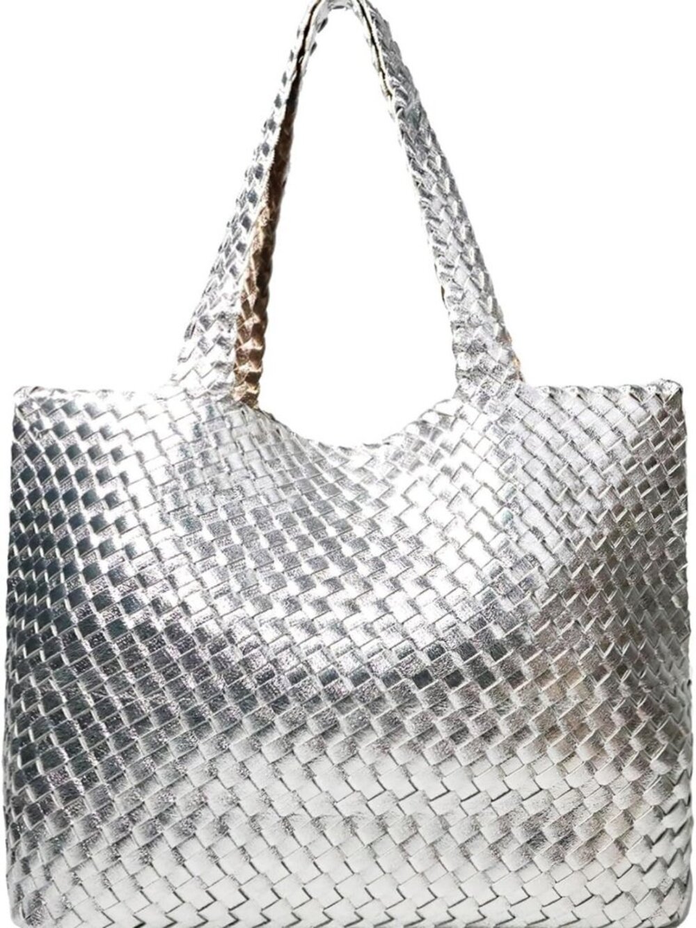 Large Woven Tote Bag for Women - Summer Beach Handbag, Handmade Shoulder Purse